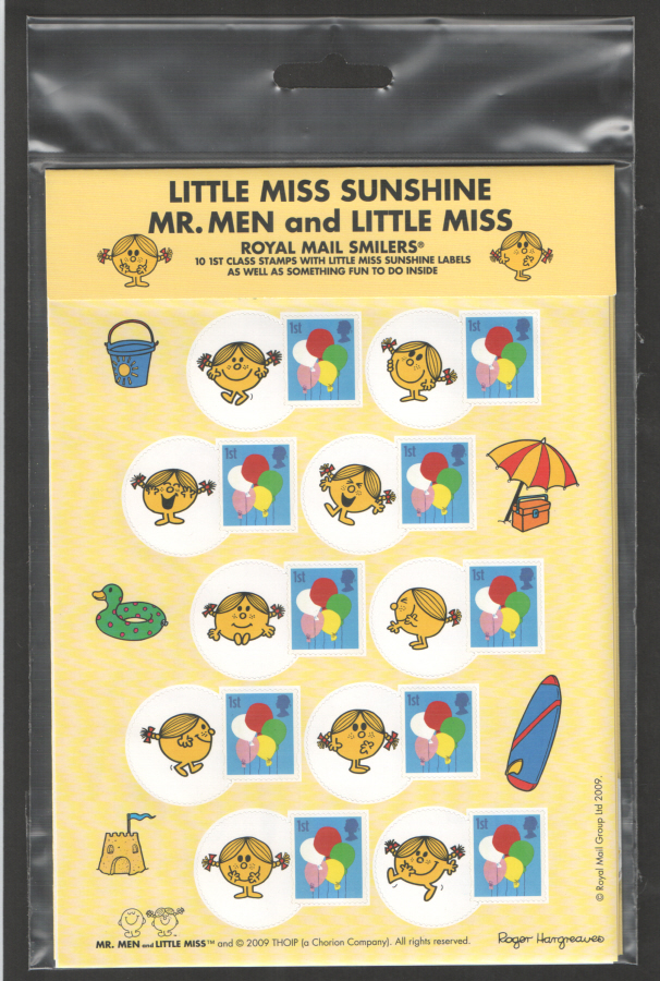 (image for) LS62 (Variant) 2009 Classic Mr Men & Little Miss - Little Miss Sunshine Smilers For Kids 10 x 1st Class Pack - Click Image to Close